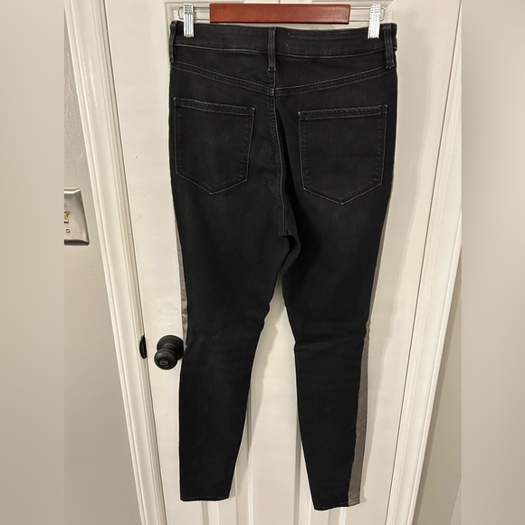 Athleta Sculptek Size 10T Tall Black Jeans With Metallic Stripe - Picture 3 of 6